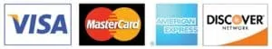 Visa, Mastercard, American Express, & Discover