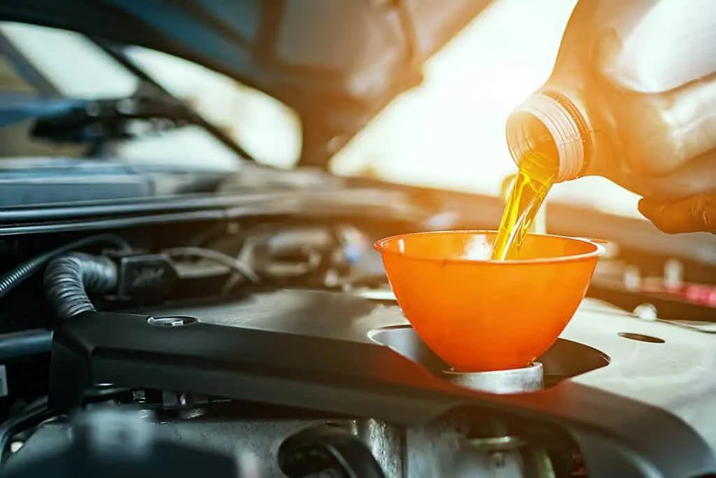 An Oil change taking place in our shop in Mays Landing