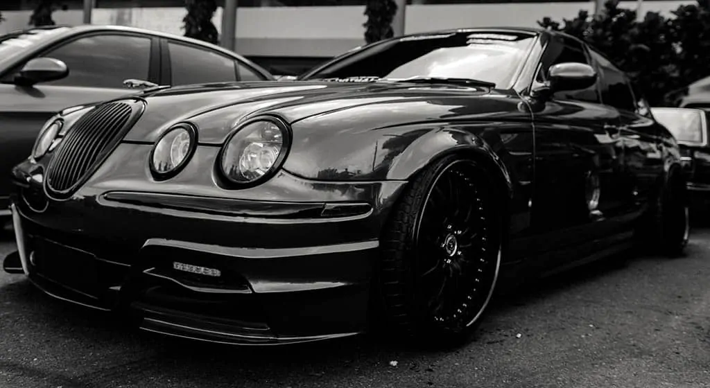 A close up of a customer's Jaguar parked in Mays Landing, NJ