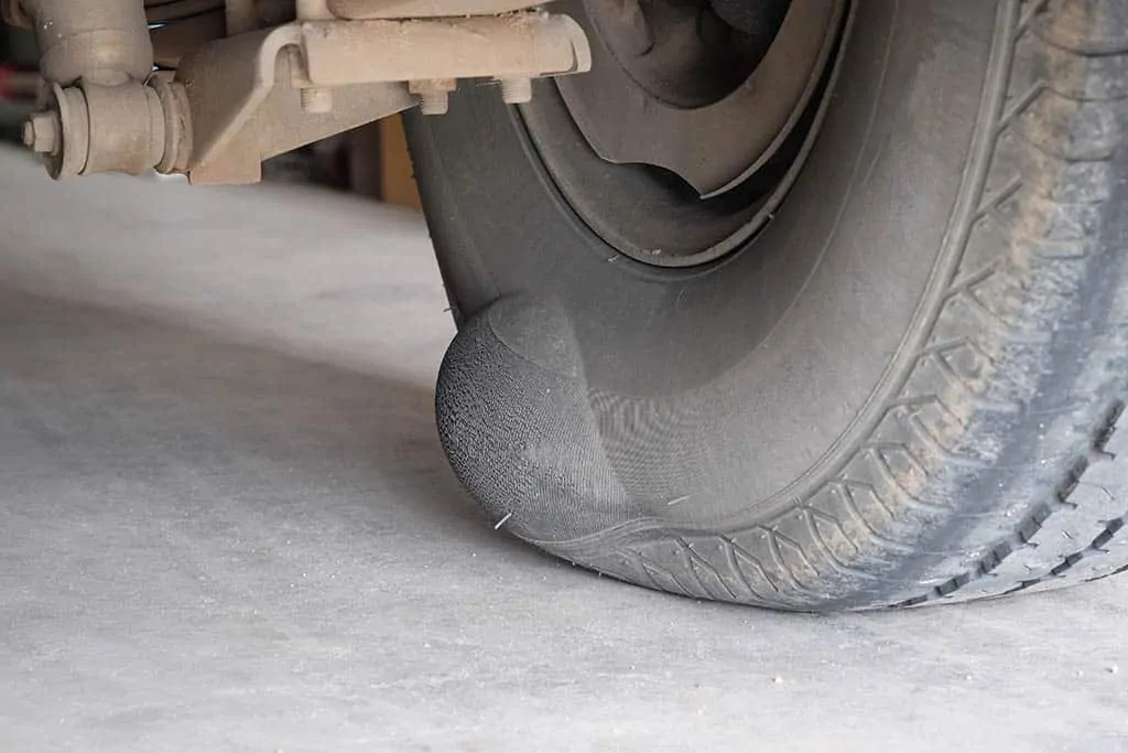 A bubble on the inside of a customer's tire in Mays Landing, NJ