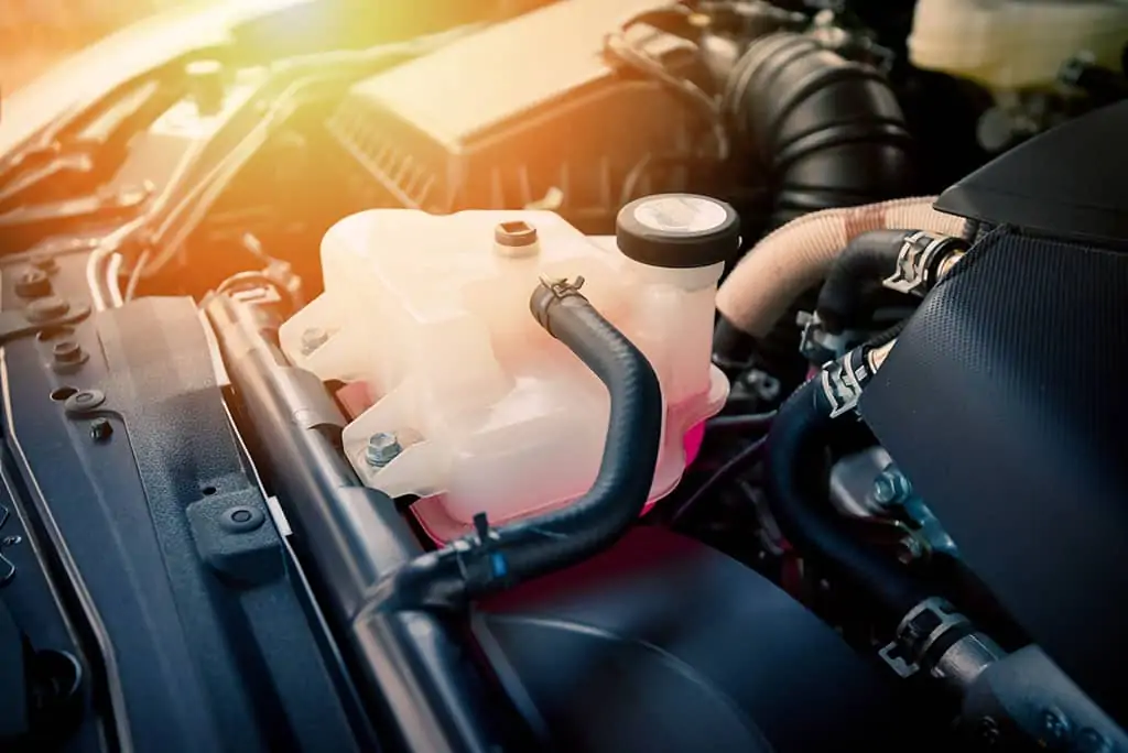 Coolant for a car engine and a close up of a radiator in Mays Landing, NJ